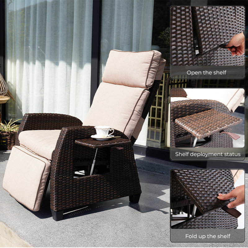 Red Barrel Studio® Bexar Recliner Patio Chair With Cushion & Reviews